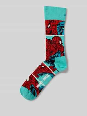 Skarpety o kroju regular fit z nadrukiem z logo model ‘WEB SLINGER’ Happy Socks