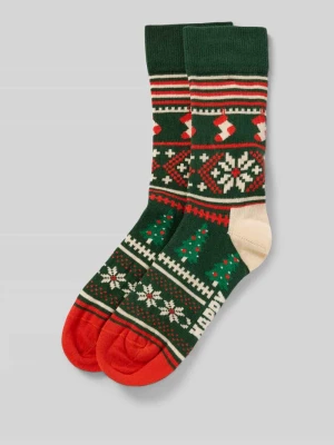 Skarpety o kroju regular fit z wyhaftowanym logo model ‘Christmas Sweater’ Happy Socks