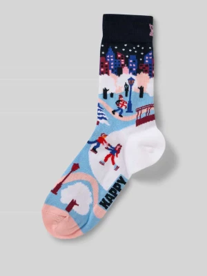 Skarpety o kroju regular fit z wyhaftowanym logo model ‘Ice Skating’ Happy Socks