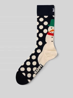Skarpety o kroju regular fit z wyhaftowanym logo model ‘Jumbo Snowman’ Happy Socks