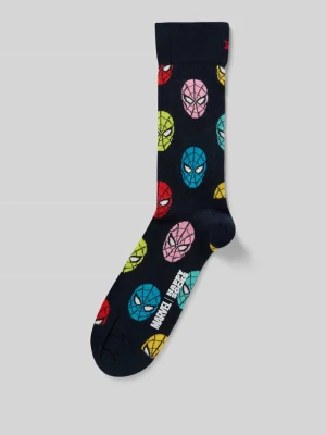 Skarpety o kroju regular fit z wyhaftowanym logo model ‘Spidey’ Happy Socks