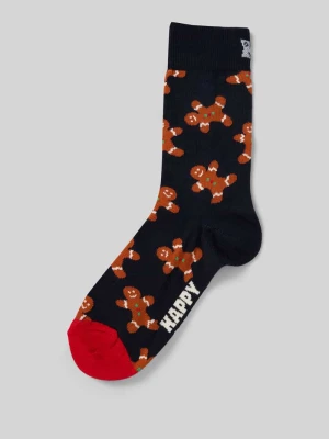 Skarpety o kroju regular fit z wyhaftowanym motywem model ‘Gingerbread Man’ Happy Socks