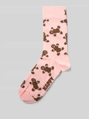 Skarpety o kroju regular fit z wyhaftowanym motywem model ‘Gingerbread Man’ Happy Socks