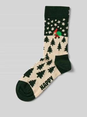 Skarpety o kroju regular fit z wyhaftowanym motywem model ‘Santa’ Happy Socks