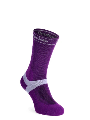 Skarpety rowerowe damskie Bridgedale MTB Mid Season Weight T2 Merino Sport Boot - purple