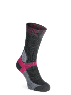 Skarpety rowerowe damskie Bridgedale MTB Summer Weight T2 Coolmax Sport Boot - dark grey/pink