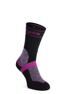 Skarpety rowerowe damskie Bridgedale MTB Winter Weight T2 Merino Sport Boot - black/purple