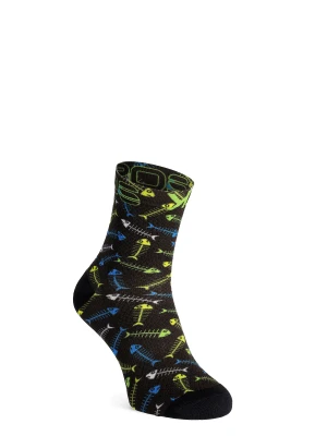 Skarpety rowerowe Karpos Green Fire Socks - black/green/yellow/white