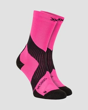Skarpety rowerowe X-Socks Bike Expert Crew różowo-czarne