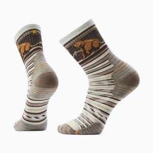 Skarpety Smartwool Hike Targeted Cushion Bear Stripe Mid Crew ash Brązowy
