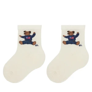 Skarpety Wysokie Dziecięce Polo Ralph Lauren 441P03156001 Écru