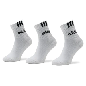 Skarpety wysokie unisex adidas 3-Stripes Linear Half-Crew Cushioned Socks 3 Pairs HT3437 Biały