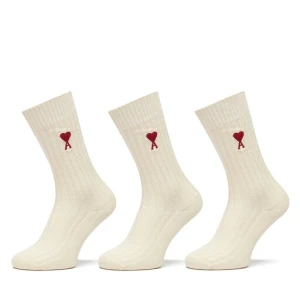 Skarpety wysokie unisex AMI PARIS USC003.379 Écru