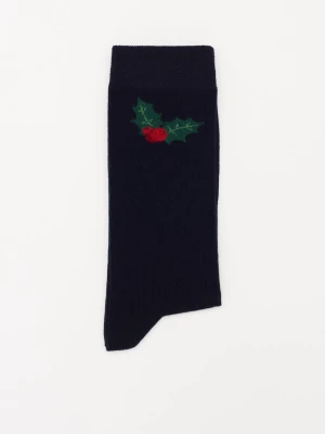 SKARPETY XMAS CANDYCANE1 GRANATOWE Recman