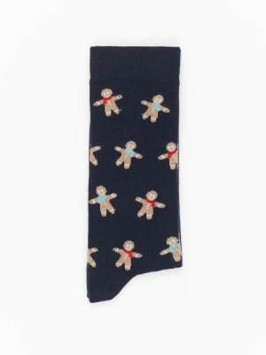 SKARPETY XMAS COOKIES1 3 GRANATOWE Recman