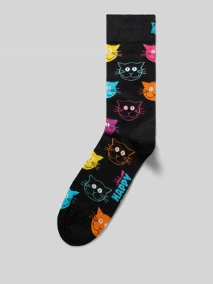 Skarpety z detal z logo Happy Socks Ciemnoniebieski