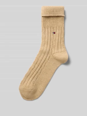Skarpety z detal z logo Tommy Hilfiger Beżowy