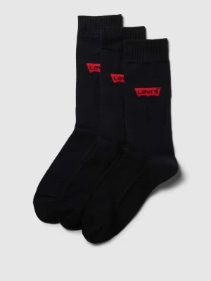 Skarpety z detalami z logo w zestawie 3 szt. Levi's Czarny