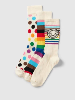 Skarpety z detalem z logo w zestawie 3 szt. model ‘Pride’ Happy Socks