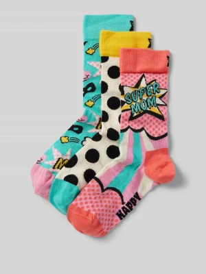 Skarpety z dodatkiem streczu w zestawie 3 szt. model ‘Mothers Day’ Happy Socks