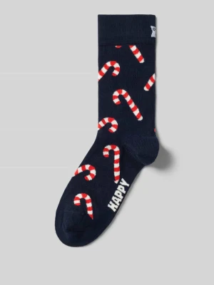 Skarpety z elastycznej mieszanki bawełny model 'Candy Cane' Happy Socks Ciemnoniebieski