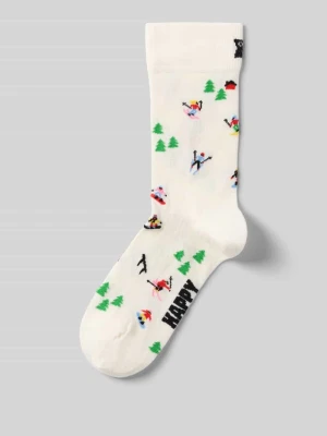 Skarpety z elastycznej mieszanki bawełny model 'DOWN THE SLOPE' Happy Socks Złamany biały