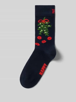 Skarpety z elastycznej mieszanki bawełny model 'Mistletoe' Happy Socks Ciemnoniebieski