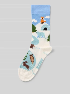 Skarpety z elastycznej mieszanki bawełny model 'Winter Life' Happy Socks Jasnoniebieski