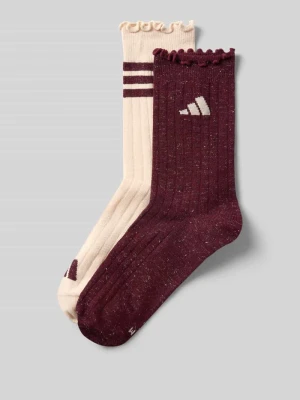 Skarpety z faliste wykończenie w zestaw 2 szt. Adidas Bordowy
