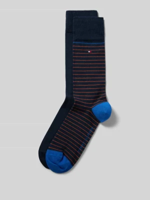 Skarpety z mieszanka bawełny w zestaw 2 szt. model 'MEN SMALL STRIPE SOCK' Tommy Hilfiger Pomarańczowy