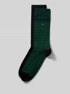 Skarpety z mieszanka bawełny w zestaw 2 szt. model 'MEN SMALL STRIPE SOCK' Tommy Hilfiger Zielony