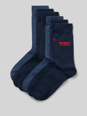 skarpety z mieszanka bawełny w zestaw 6 par Levi's Jeansowy niebieski