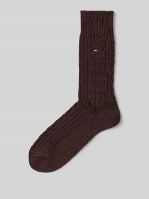 Skarpety z mieszanki bawełny Tommy Hilfiger Ciemnobrązowy
