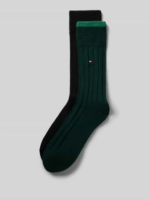 Skarpety z mieszanki bawełny w zestaw 2 szt. Tommy Hilfiger Ciemnozielony
