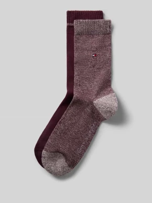 Skarpety z mieszanki bawełny w zestaw 2 szt. Tommy Hilfiger Bordowy