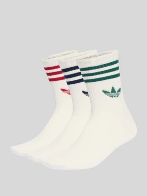 Skarpety z mieszanki bawełny w zestaw 3 szt. adidas Originals Złamany biały