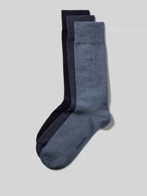 Skarpety z mieszanki bawełny w zestaw 3 szt. Calvin Klein Jeansowy niebieski