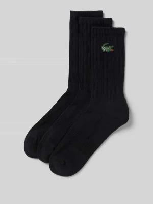 Skarpety z mieszanki bawełny w zestaw 3 szt. Lacoste Czarny