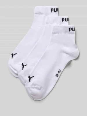 Skarpety z mieszanki bawełny w zestaw 3 szt. model 'QUARTER' Puma Biały