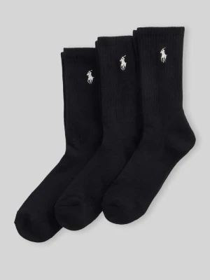 Skarpety z mieszanki bawełny w zestaw 3 szt. Polo Ralph Lauren Czarny