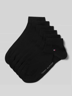 Skarpety z mieszanki bawełny w zestaw 6 par model 'QUARTER 6P' Tommy Hilfiger Czarny