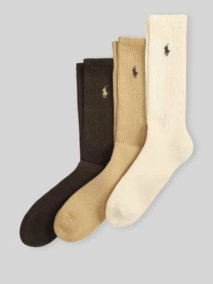 Skarpety z mieszanki bawełny w zestawie 3 szt. Polo Ralph Lauren Camel