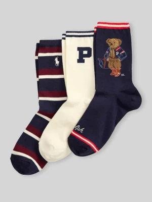 Skarpety z mieszanki bawełny w zestawie 3 szt. Polo Ralph Lauren Ciemnoniebieski