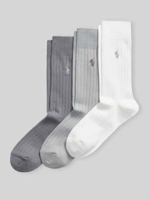 Skarpety z mieszanki bawełny w zestawie 3 szt. Polo Ralph Lauren Jasnoszary