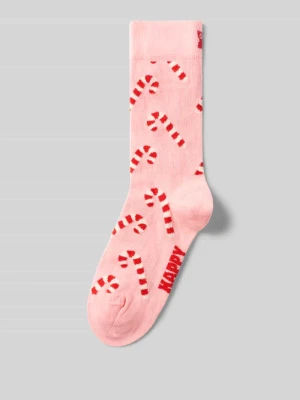 Skarpety z motywem bożonarodzeniowym model 'Candy Cane' Happy Socks Różowy