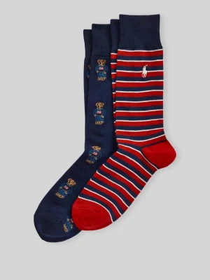 Skarpety z motywem misia w zestawie 2 szt. Polo Ralph Lauren Granatowy