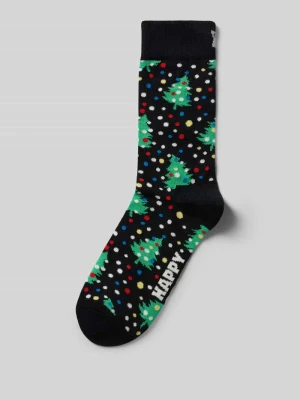 Skarpety z nadruk z logo model 'Christmas Night' Happy Socks Czarny