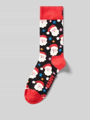 Skarpety z nadruk z logo model 'Santa & Star' Happy Socks Czarny