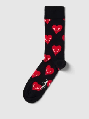 Skarpety z nadrukiem na całej powierzchni model ‘SMILEY HEART’ Happy Socks