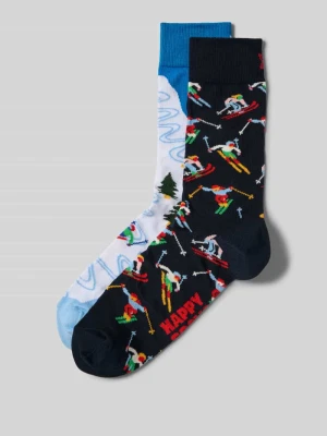 Skarpety z nadrukiem z logo w zestawie 2 szt. Happy Socks